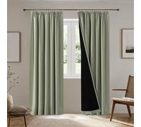 BellaHills Lot de 2 Rideaux Occultants Blackout 140x245 CM, Draperies Opaques pour Chambre ou Salon Moderne,Vert Clair