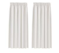 BellaHills Lot de 2 rideaux occultants plissés pour chambre à coucher, protection de l'intimité, isolation thermique, pour salon, 117 x 137 cm, ivoire
