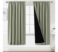 BellaHills Rideau Occultant Plissé 100% Obscurité pour Salon et Bureau, 140x225 cm - Anti-Bruit,Isolation Thermique,Vert Sauge,2 Panneaux