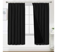 BellaHills Rideau Occultant Plissé 100% Obscurité pour Salon et Bureau,140x225 cm - Anti-Bruit,Isolation Thermique,Noir,2 Panneaux