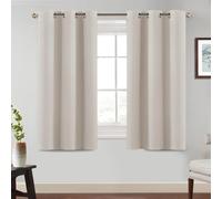 BellaHills Rideau Occultant Thermique,2 Panneaux Rideaux Courts Isolant Anti Froid,Blanc Ivoire,117x137 cm