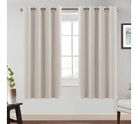 BellaHills Rideau Occultant Thermique Anti-Froid 140x175cm,2 Panneaux Rideau Opaque,Blanc Ivoire