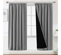 BellaHills Rideau Opaque Épais 100% Gris Clair Plissé, 140x240cm - Thermique et Anti-UV pour Appartement/Chambre, Dressing,2 Panneaux