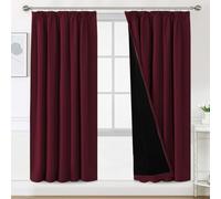 BellaHills Rideau Opaque Épais 100% Rouge Vin Foncé Plissé, 140x240cm - Thermique et Anti-UV pour Appartement/Chambre, Dressing,2 Panneaux