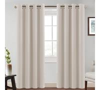 BellaHills Rideau Salon Occultant Thermiques,Rideau Blackout Occultant,pour Maison Chambre Fenetre avec Œillets, 140x260cm,2 Panneaux,Blanc Ivoire