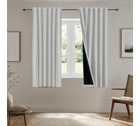 BellaHills Rideaux Isolants Anti Froid - Protection Intimité et Sommeil - Installation Facile Rails ou Tringle, Gris Blanc, 117x137 cm (lxH)