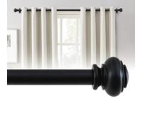 BellaHills Tringle à Rideau Extensible Noir 76-349cm,Diamètre du tuyau 25mm,Charge 20kg,Kit d'Installation Pro Inclus,Convient pour Convient aux rideaux lourds