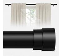 BellaHills Tringle à Rideau,Noir Mat 76-190cm, 2 Pièces,Extensible,Diamètre du tuyau 25mm,Support Réglable pour Tout Type de Fenêtre