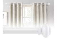 BellaHills Tringle à Rideaux, 76-190cm Tringle à Rideau Extensible avec Support de Fixation Inclus,Extensible,Diamètre du tuyau 25mm,Blanc