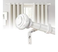 BellaHills Tringle à Rideaux, Lot de 2 Tringles Rideau Extensibles 76-230cm avec Supports - Barre Rideau 25mm Réglable Pour Rideaux Lourds/Légers-Blanc