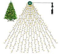 BELLALICHT Arbre de Noël LED Guirlande de lumières avec Anneau - 400 LEDs 2M Hauteur 16 Guirlandes Lumières d'arbre de Noël Lumières enveloppantes pour arbre 90cm 120cm 150cm 180cm - Blanc chaud
