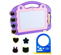 BELLALICHT Tableau de peinture magnétique pour enfants - Tableau à dessin coloré avec 4 pieds et 4 tampons de formes - Idéal pour écrire, peindre et apprendre - Cadeau pour enfants à partir de 3 ans
