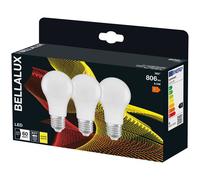 BELLALUX Lampe à LED, E27-base, optique mate,Blanc chaud (2700K), 806 Lumen, Remplacement de la traditionnelle 60W-Ampoules 3-Pack