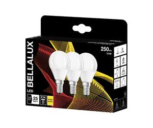 BELLALUX Lampe à LED, culot E14, blanc chaud (2700K), mat, forme goutte, en remplacement d'une ampoule classique de 25W, paquet double, Givrée