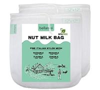 Bellamei Lot de 3 sacs réutilisables pour lait de noix d'amandelait de soja, yaourt grec, café thé, bière, jus, maille fine en nylon italien (lot de 3 20,3 x 30,5 cm25,4 x 30,5 cm33 x 33 cm) 2