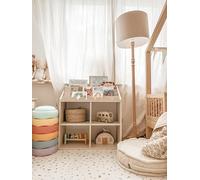 BELLAMY, BooK Nook Étagère à livres pour enfants, étagère à jouets, étagère Montessori en MDF de 1 pour chambre d'enfant, étagère à volants vintage