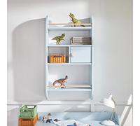BELLAMY Rainbow, étagère à livres pour enfants, étagère à jouets, étagère murale avec 4 étagères, en MDF de classe E1, pour chambre d'enfant, salle de jeux (horizon)