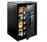 Bellanny Coffre fort électronique en acier - 73L Basics Armoires fortes avec serrure à clavier numérique programmable pour rangement de bijoux,argent,objets de valeur, 60x32x38cm Safe étagère amovible