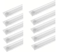 Bellanny Lot de 10 Réglette LED étanche 30CM, Plafonnier Exterieur LED 10W 1200LM Blanc Chaud 3000K, Neon Tube LED Aluminium et PC Luminaire pour Bureau, Entrepôt, Garage, Sous-sol, Atelier.