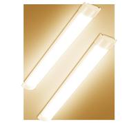 Bellanny Lot de 2 Réglette LED Étanche 30CM, Plafonnier Extérieur 10W 1200LM Blanc Chaud 3000K, Tube Néon Aluminium et PC pour Bureau, Entrepôt, Garage, Sous-sol, Atelier