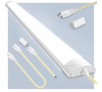 Bellanny Neon LED 115cm, 40W 4800LM Reglette LED avec Connecteurs et Câbles de Raccordement - IP54 Étanche 6500K Blanc Froid Connectable Luminaire Plafonnier pour Garages Ateliers Bureaux