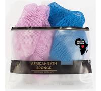BELLANOMI Sapo Lot de 2 éponges exfoliantes africaines - Authentique et éthique, 114,3 cm de long, 100 % nylon, exfoliation douce, idéale pour un usage quotidien (lilas et bleu layette)