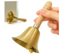Bellanova Cloche à Main avec Manche en Bois 15 cm, Ø 8 cm, Cloche de Service, Cloche d’Appel, Cloche de Noël pour Maison et École (8 cm)