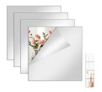 Bellanova Lot de 4/10 Films Miroir Adhesif Mural, Miroir Acrylique Carrés 20 x 20 cm, Installation Murale sans Perçage (4)