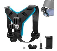 Bellanova Support De Menton Antidérapant Pour Casque De Moto, Support À Crochet J Allongé, Support Moto, Pour GoPro Hero 13/12/11/10/9/8/7/6/5, DJI Osmo Action, Insta360 (Bleu)
