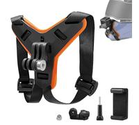 Bellanova Support De Menton Antidérapant Pour Casque De Moto, Support À Crochet J Allongé, Support Moto, Pour GoPro Hero 13/12/11/10/9/8/7/6/5, DJI Osmo Action, Insta360 (Orange)
