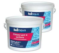 Bellaqua Chlore Lent Multifonction Piscine 2 x 3 kg - Galets de Chlores 200g - Traitement Complet Piscine - Désinfection, Anti-Algues, Floculant, Protection du Chlore