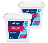 Bellaqua Chlore Lent Multifonction Piscine 2 x 5 kg - Galets de Chlores 200g - Traitement Complet Piscine - Désinfection, Anti-Algues, Floculant, Protection du Chlore