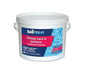 Bellaqua Chlore Lent Multifonction Piscine 3 kg - Galets de Chlores 200g - Traitement Complet Piscine - Désinfection, Anti-Algues, Floculant, Protection du Chlore