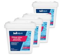 Bellaqua Chlore Lent Multifonction Piscine 4 x 5 kg - Galets de Chlores 200g - Traitement Complet Piscine - Désinfection, Anti-Algues, Floculant, Protection du Chlore