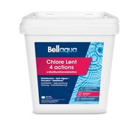 Bellaqua Chlore Lent Multifonction Piscine 5 kg - Galets de Chlores 200g - Traitement Complet Piscine - Désinfection, Anti-Algues, Floculant, Protection du Chlore