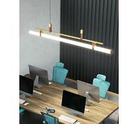 Bellastein Lampe à suspension LED lampe à suspension linéaire, table à manger dimmable lampe à suspension moderne avec télécommande lampe à suspension Bureau salle à manger salon cuisine (or, 115cm)