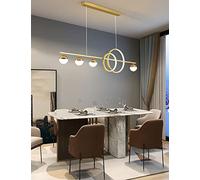 Bellastein Lampe à suspension LED lampe de table lampe de cuisine lampe à suspension dimmable lampe à suspension LED moderne table à manger salon lampe à suspension réglable en hauteur (or, L120cm)