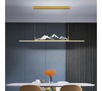 Bellastein Lampe à suspension LED moderne table à manger dimmable créatif élégant lampe à suspension Restaurant lampe à suspension de bureau télécommande lampe à suspension cuisine (or, L150cm)