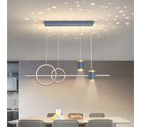 Bellastein Lampe à Suspension LED Moderne Table à Manger, Salon Plafonnier Lustre Chambre Hauteur Réglable Lampe Suspendue Anneau Design Lampe Suspendue pour Cuisine Bureau Étude Suspension (Gris)