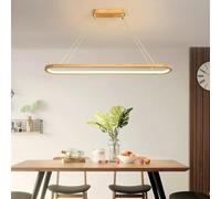 Bellastein Lampe à suspension LED salle à manger bois dimmable avec télécommande table à manger lustre en salle à manger luminaire suspendu Bureau salon cuisine plafonnier (bois, 70cm)