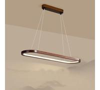 Bellastein Lampe à suspension LED salle à manger bois dimmable avec télécommande table à manger lustre en salle à manger luminaire suspendu Bureau salon cuisine plafonnier (bois-1, 120cm)