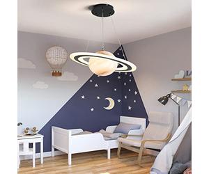 Bellastein Lampe à suspension pour chambre d'enfant moderne LED dimmable pour fille garçon chambre à coucher décoration lampe à chambre à coucher réglable en hauteur (orange)