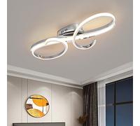 Bellastein LED Design plafonnier salon moderne lustre dimmable salle à manger lustre salle à manger, chambre à coucher, Salon métal chromé plafonnier (Chrome, L60cm)