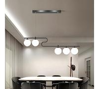 Bellastein LED lampe suspendue table à manger lampe suspendue Restaurant dimmable lampe suspendue design moderne plafond décoration table à manger lampe suspendue télécommande (Schwarz, L120cm)