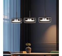 Bellastein LED Lustre de luxe Pendentif en verre Haut sens Table à manger Lustre Bande Dimmable Télécommande Lampe suspendue pour table à manger Salon Chambre à coucher Café Plafonnier (A 3 lumière)