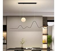 Bellastein LED moderne lustre de table lustre de table 36W hauteur réglable lustre réglable lustre réglable avec télécommande lustre pour salle à manger, salon, bar, Bureau (noir)