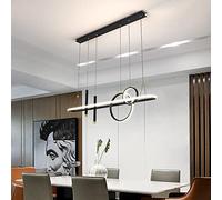 Bellastein LED table lustre salon lustre réglable, avec plafond télécommandé hauteur réglable plafond lustre créatif pour table salle à manger (noir)