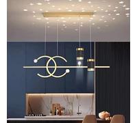 Bellastein Moderne LED Table à manger Lampe suspendue Nouveau Design Star Clear Sky Suspension Hauteur Réglable Télécommande Lampe suspension (or)