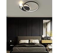 Bellastein Plafonnier LED dimmable salle de travail plafonnier salon pendentif moderne chambre à coucher télécommande LED plafonnier Chambre d'enfants cuisine lampe de bureau (noir, L52cm)