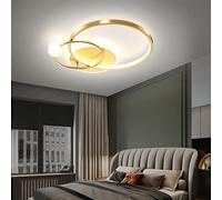 Bellastein Plafonnier LED dimmable salle de travail plafonnier salon pendentif moderne chambre à coucher télécommande LED plafonnier Chambre d'enfants cuisine lampe de bureau (or, L42cm)